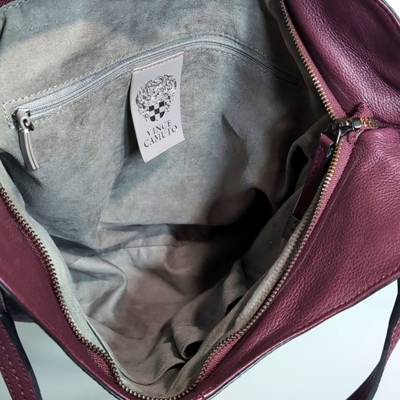 Vince Camuto Genuine Snake Embossed Leather Purple/Black   Emely Tote Bag. - Picture 8 of 15